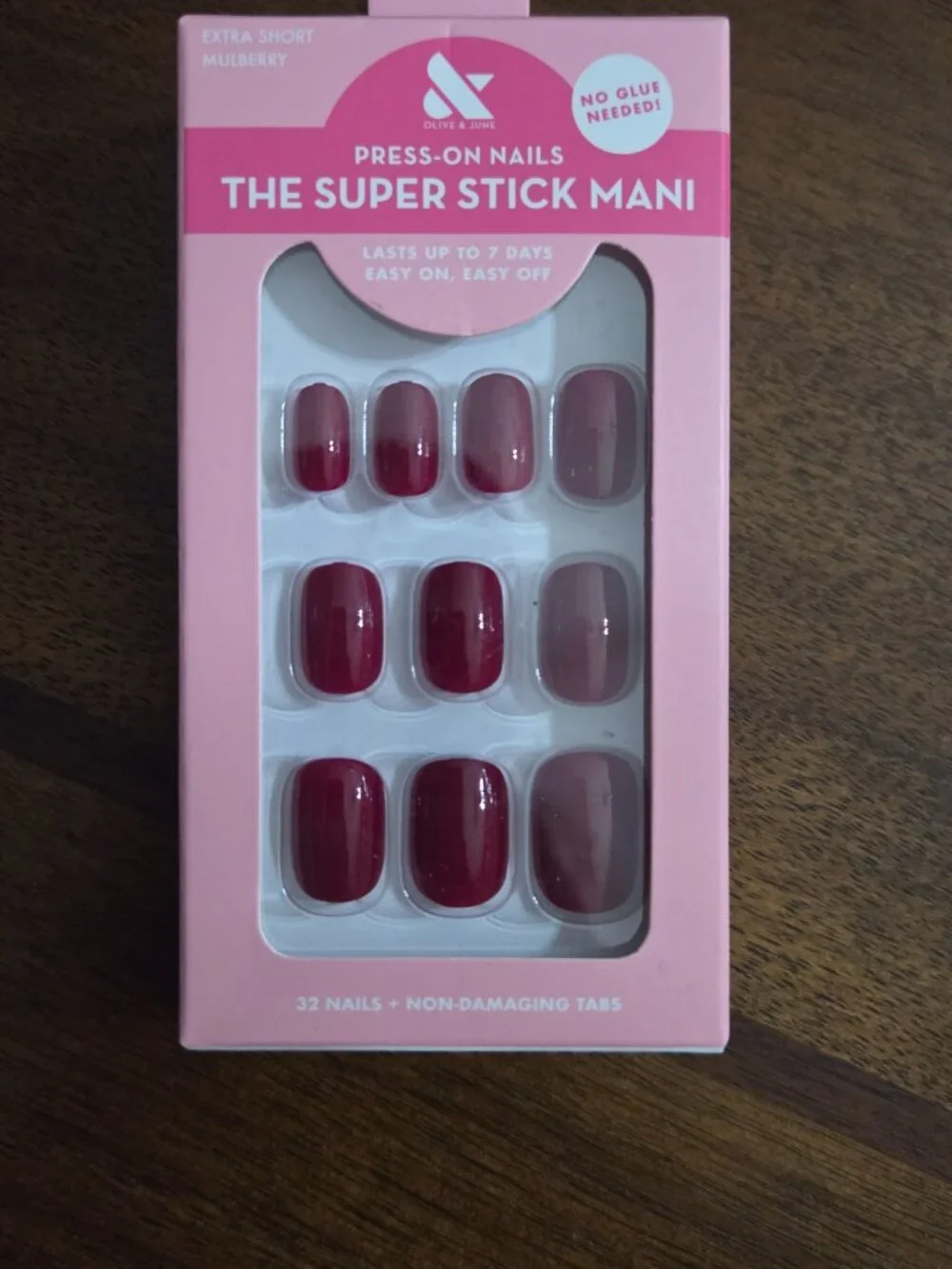 Olive & June Super Stick Mani Press-On Nails Lot of 3 Swan, Tutu, Mulberry, NEW